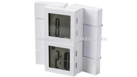 MARKSMAN PUZZLE TRAVEL ALARM CLOCK  Dual timer puzzle travel alarm clock with magnet pieces,