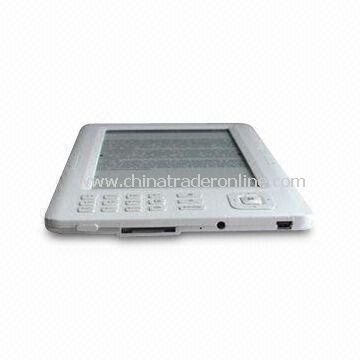 E-book Reader with E-ink Display Technology, 6-inch Display Size, and G-sensor Function