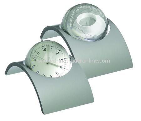 Orb Clock / Rotating Clock and Magnified Photo Frame from China