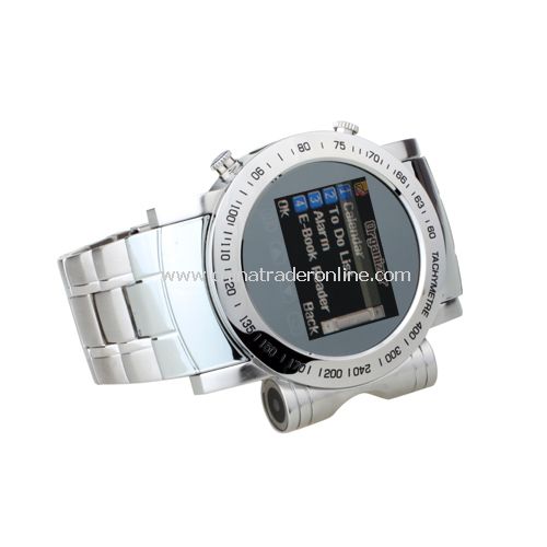 Cool Stainless Steel Quad Band Bluetooth Mp3 / Mp4 Player Wrist Watch Cell Phone