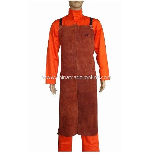 Coffee Leather Chest Protective Bib Apron from China