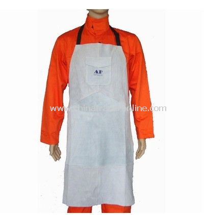 Gray Leather Bib Apron