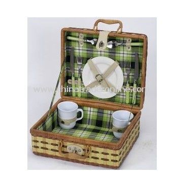 Bamboo and Fern Picnic Basket for 2 Perons