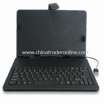 Mounting Bracket and Keyboard for Tablet PC, Made of Leather