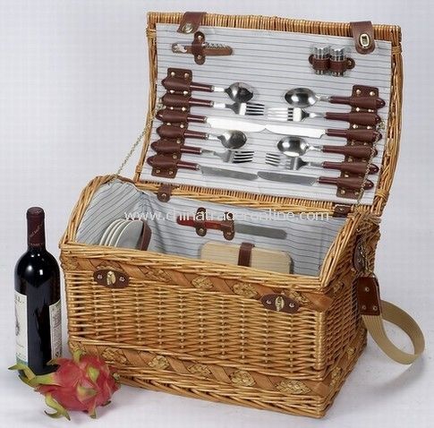 Outdoor Willow Picnic Basket for 4 Persons from China