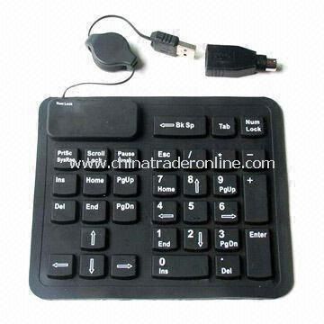 USB Flexible Rubber Keypad for Bluetooth and Apple iPad, Made of Silicone