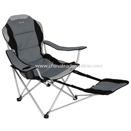 Quad-Fold Chair with Footrest - Grey