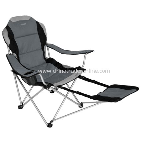 Quad-Fold Chair with Footrest - Grey from China