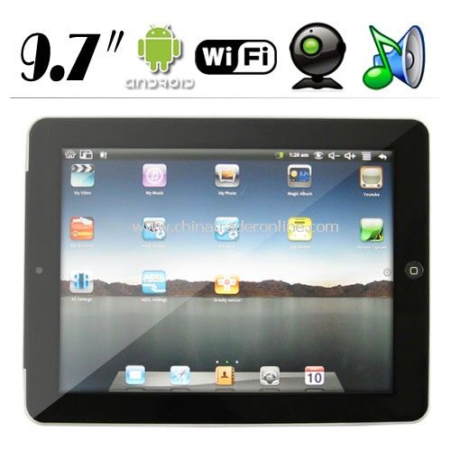 2.0 MP Camera 9.7 Inch Touch Widescreen Android 2.1 OS Tablet PC