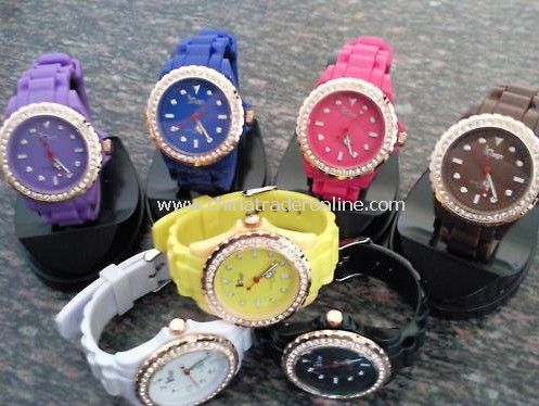 Colorful Crystal Plastic Watch