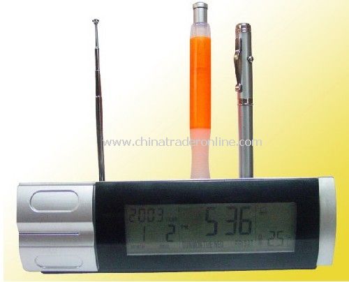 LCD Calendar Clock with Penholder