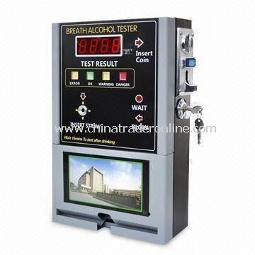 Coin Operated Alcohol Tester with Video, Powered by 110/220V AC Adapter from China