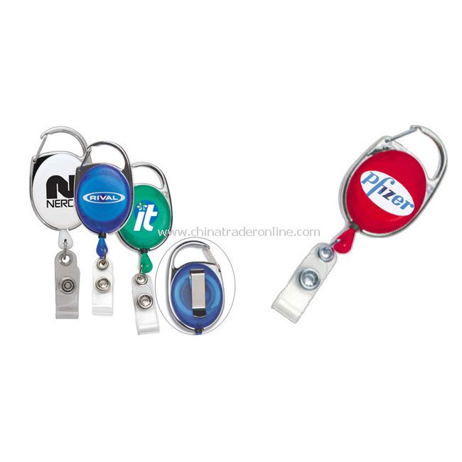 Carabiner Style Retractable Badge Reel