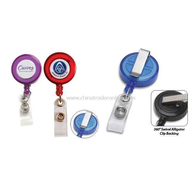 Rectractable Badge Reel w/Metal Slip Clip