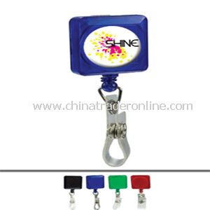 Square Domed Retractable Badge Holder With Slip On Clip from China