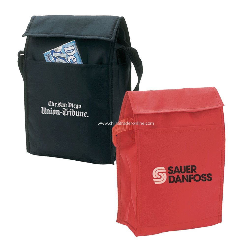 Lunch Bag w/ Front Pocket & Velcro Closure