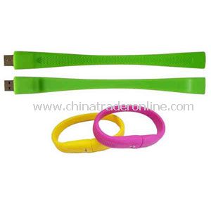 Promotional Silicone bracelet with a USB flash drive inside it, 256MB.