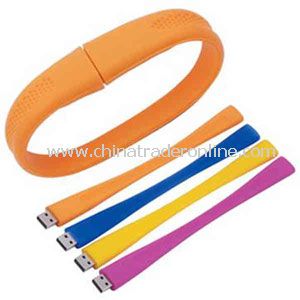 Promotional Silicone bracelet with a USB flash drive inside it, 2GB. from China