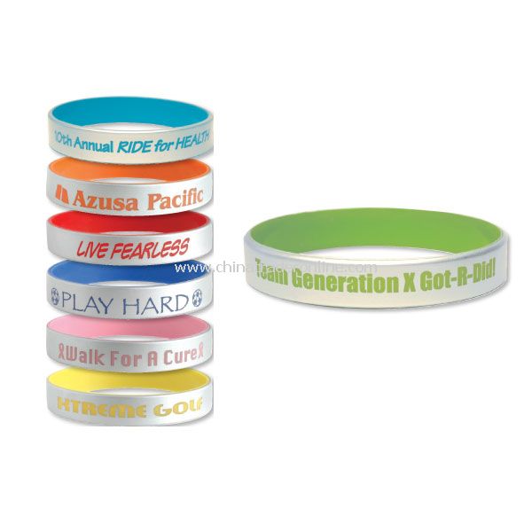 Promotional Silicone Bracelets Silver