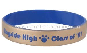 Promotional Silicone Bracelets with Metallic Overlay