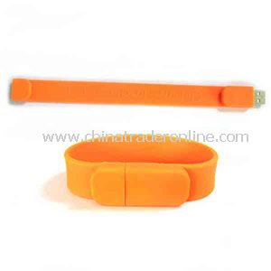 Promotional USB Silicone bracelet flash drive, 2GB.