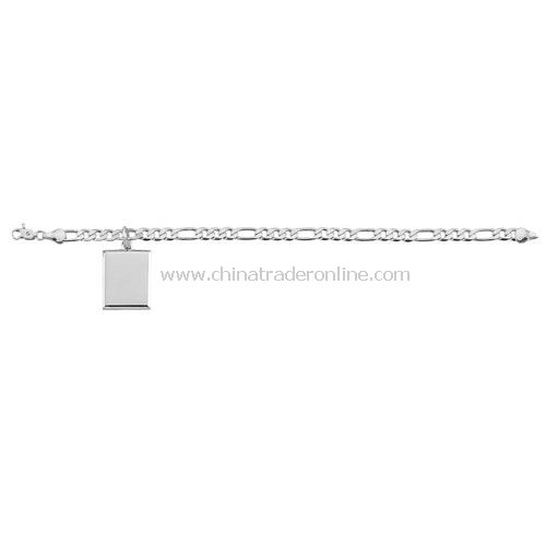 STERLING SILVER PLATED BRACLET WITH RECTANGULAR PENDANT from China