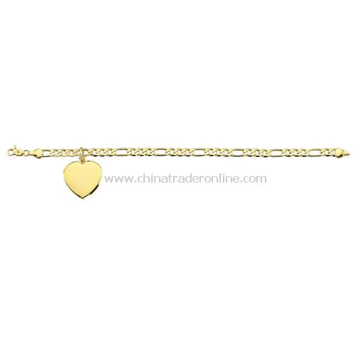 GOLD PLATED BRACLET WITH HEART PENDANT