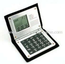 Promotional World Time Clock Calculator In Folding Soft Vinyl Case