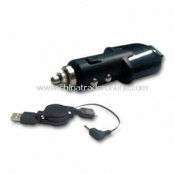 Car Charger, Made of ABS Material, 5V to 450mAh USB Interface Output from China