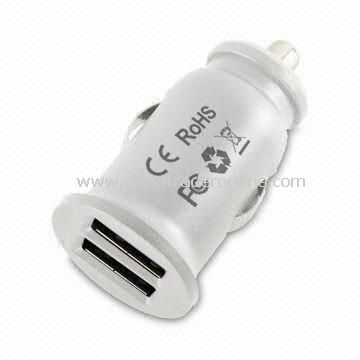 Dual USB Port Mobile Car Charger for Apples iPad/iPhone 3G, 4G, Various Colors Acceptable from China