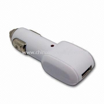 Mobile Phone USB Car Charger with 12 to 24V AC Input Voltage and 4 to 9V DC Output Voltage