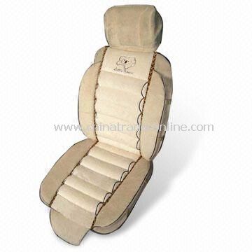 Car Seat Cushion with Embroidered Logo, Made of Velvet, Available in Various Colors from China