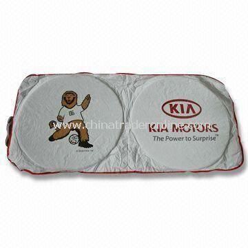 Car Sun Shade with 4C Logo Printing, Made of Tyvek Polyester