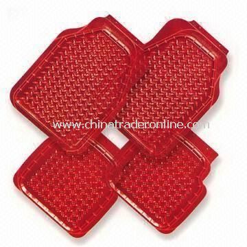 Red PVC Car Mats with 43 x 48cm Rear Size from China