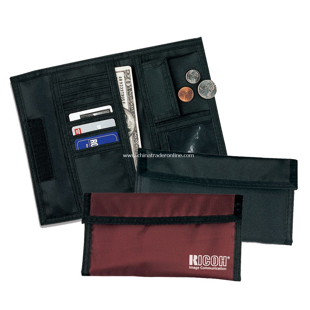 Bi-Fold Checkbook Wallet w/ Six Card Slots & Card Holder