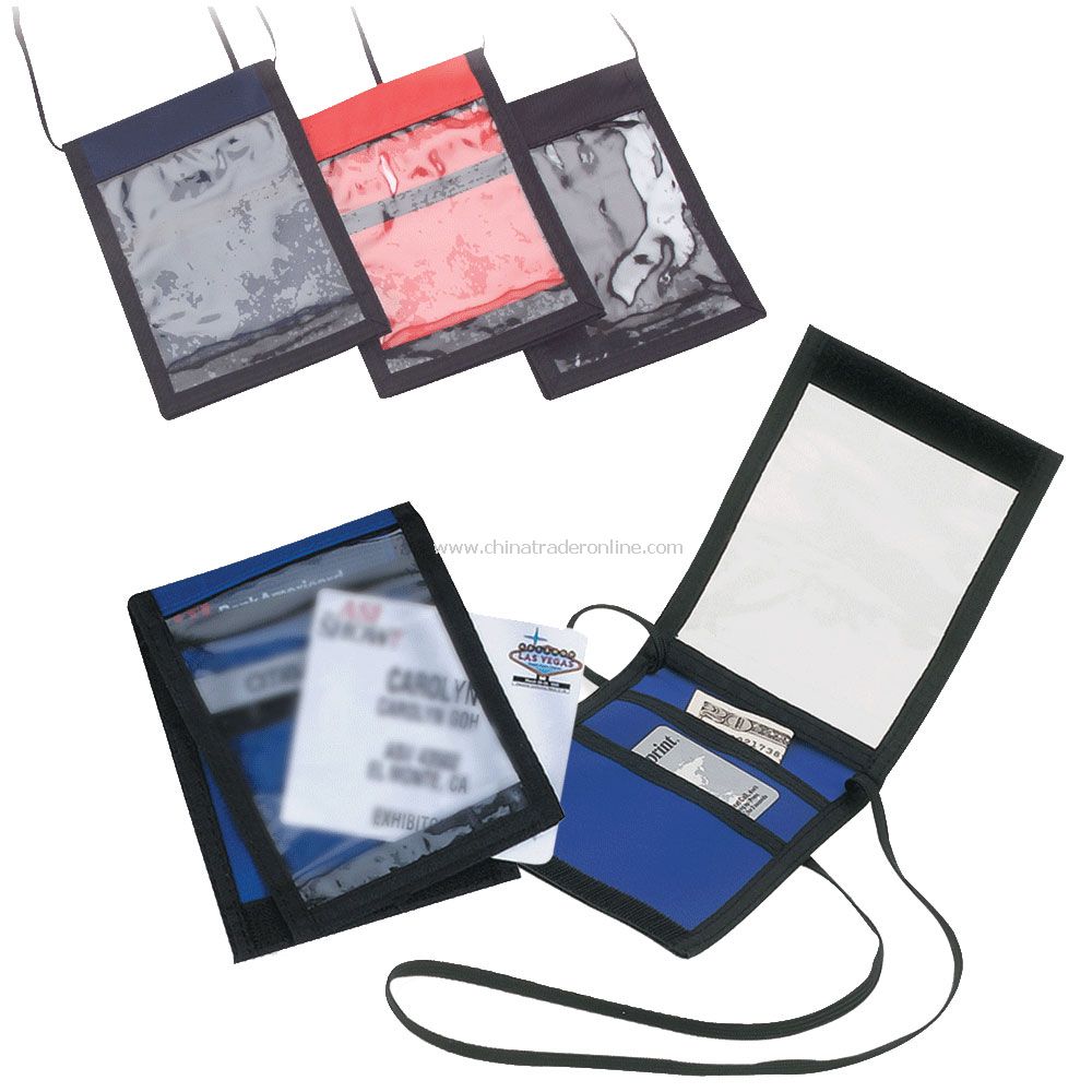 Neck Wallet w/ Two Compartment & Clear Pocket from China