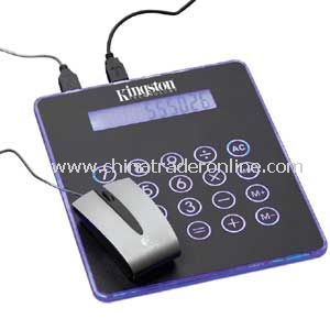 Blue Light Mouse Pad & Calculator & Hub