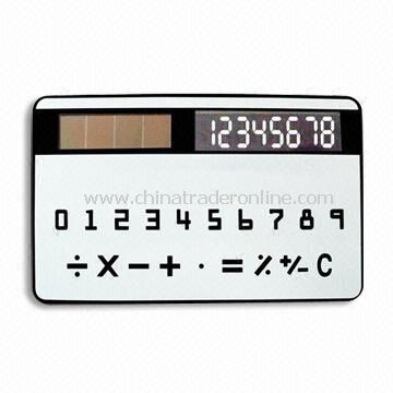 Eight Digits Handheld Calculator with Solar Power and Credit Card Size from China