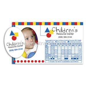 Four Color Process Immunization Schedule Magnet w/ Oval Punchout