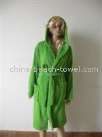 Green color bathrobe