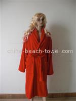 Red lady bathrobe