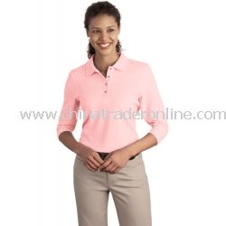 Ladies Silk Touch 3/4-Sleeve Sport Shirt