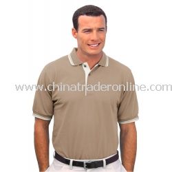 Silk Touch Sport Shirt with Stripe Trim