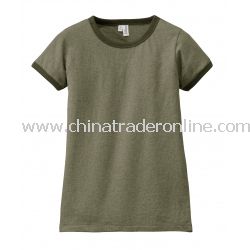 District Threads Junior Ladies Heathered Jersey Perfect Weight Ringer Tee from China