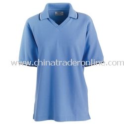 Ladies Cool Mesh Sport Shirt with Tipping Stripe Trim