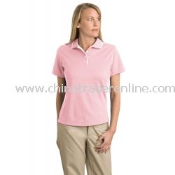 Ladies Dri-Mesh Sport Shirt with Tipped Collar and Piping