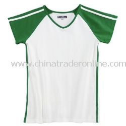 Ladies V-Neck Colorblock T-Shirt from China