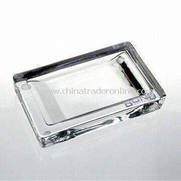 Glass Ashtray with Brand for Promotional Item, Measuring 17.9 x 10.9 x 2.5cm