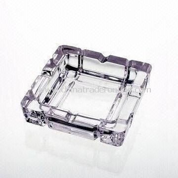 Glass Ashtray with Brand for Promotional Item, Weighing 810g from China