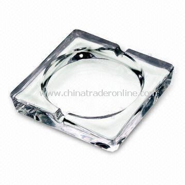 Square-shaped Glass Ashtray, Measuring 10.1 x 10.1 x 2cm